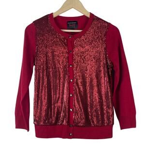 Banana Republic x L'Wren Scott Collection Red Sequin Cardigan NWT Size Small